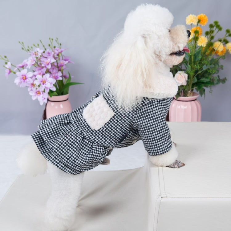 Doll Collar Plus Velvet Warm Pet Cat And Dog Woolen Cloth Princess Dress Without Leash, Size: S