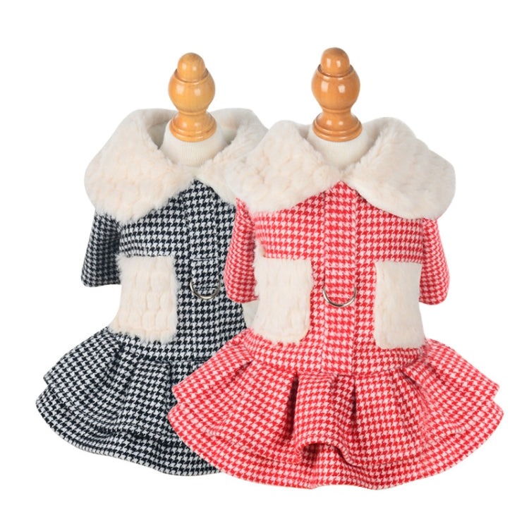 Doll Collar Plus Velvet Warm Pet Cat And Dog Woolen Cloth Princess Dress Without Leash, Size: S