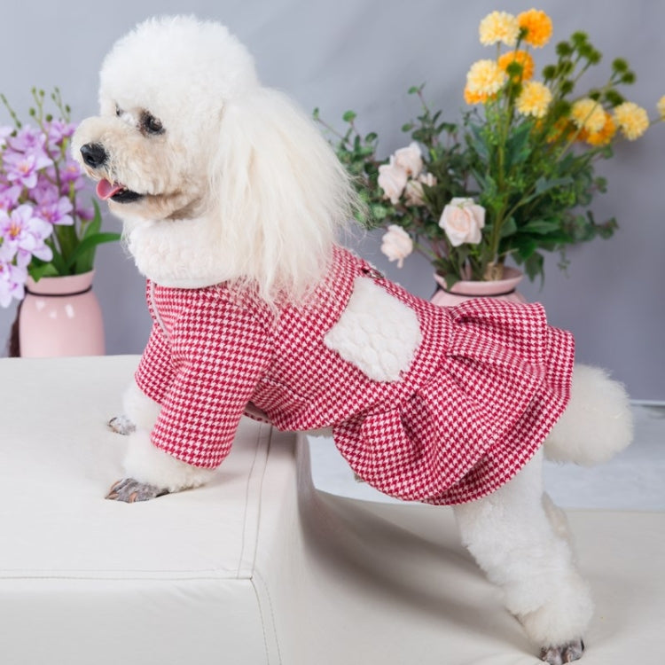 Doll Collar Plus Velvet Warm Pet Cat And Dog Woolen Cloth Princess Dress Without Leash, Size: XL