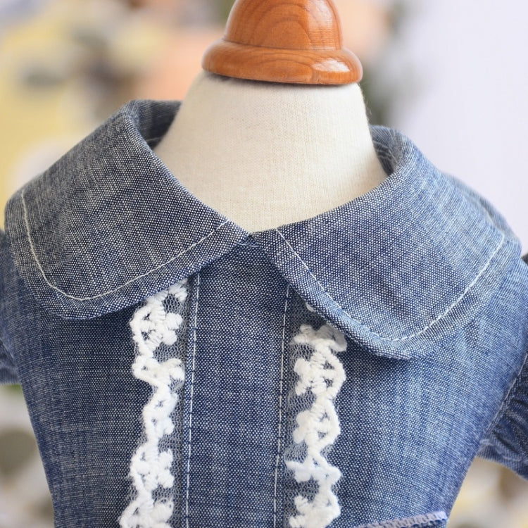 Pet Clothes Autumn And Winter Skirt Thin Dog Skirt Small Dog Princess Bow Denim Skirt, Size: XL