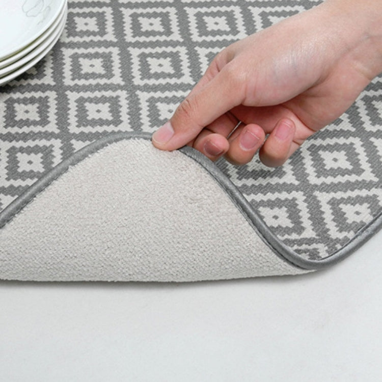 Kitchen Countertop Geometric Pattern Drain Pad Tableware Cutting Board Absorbent Pad(Grey)