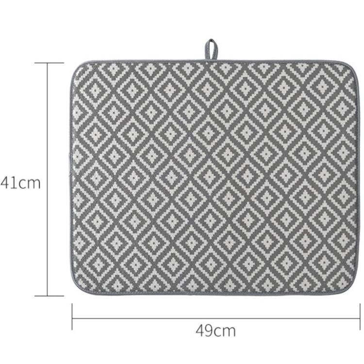 Kitchen Countertop Geometric Pattern Drain Pad Tableware Cutting Board Absorbent Pad(Grey)