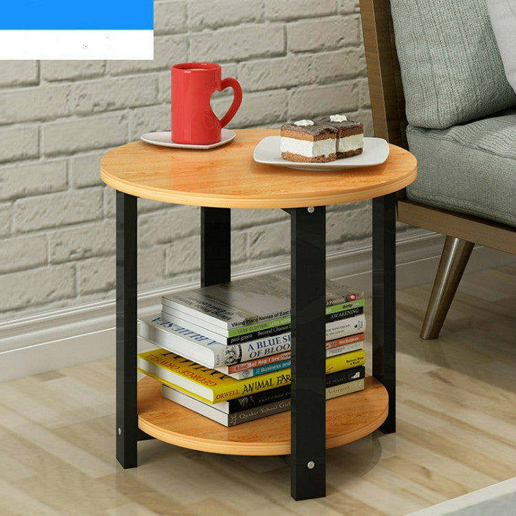 Small Size Home Wooden Coffee Table Simple Modern Living Room Sofa Bedroom Round Tea Table, Size:50*50*43cm