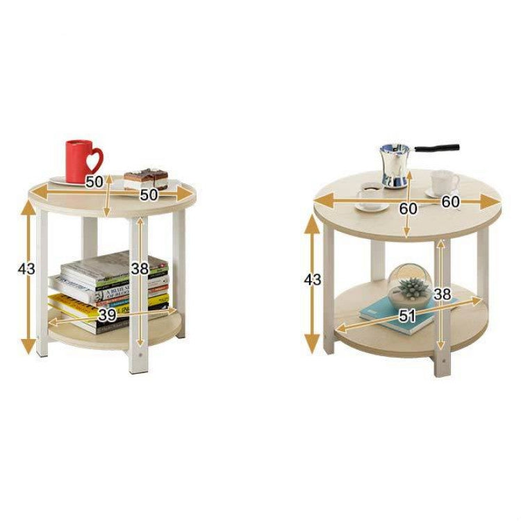 Small Size Home Wooden Coffee Table Simple Modern Living Room Sofa Bedroom Round Tea Table, Size:50*50*43cm
