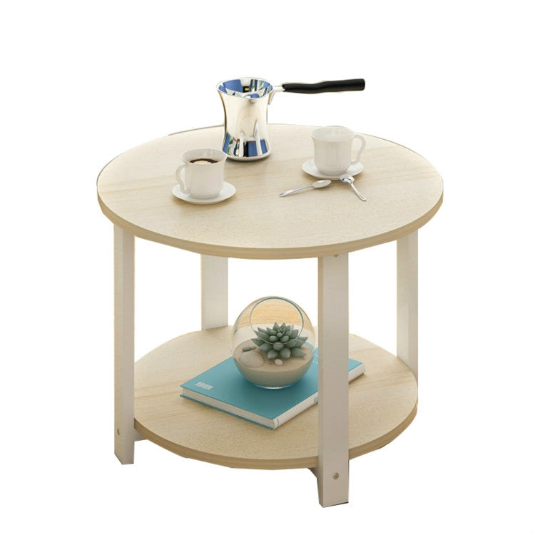 Small Size Home Wooden Coffee Table Simple Modern Living Room Sofa Bedroom Round Tea Table, Size:50*50*43cm