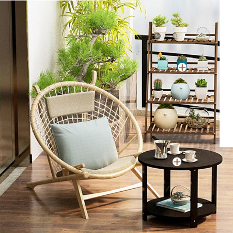 Small Size Home Wooden Coffee Table Simple Modern Living Room Sofa Bedroom Round Tea Table, Size:50*50*43cm
