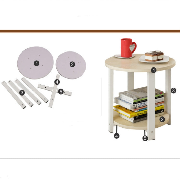 Small Size Home Wooden Coffee Table Simple Modern Living Room Sofa Bedroom Round Tea Table, Size:50*50*43cm