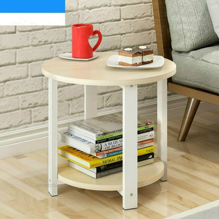 Small Size Home Wooden Coffee Table Simple Modern Living Room Sofa Bedroom Round Tea Table, Size:60*60*43cm