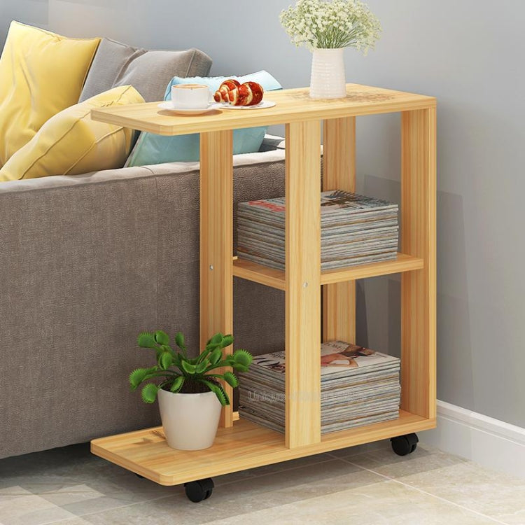 Modern Living Room Movable Corner Coffee Table Wood Side Cabinets Bedside Coffee Tea Table, Size:60x30x67cm