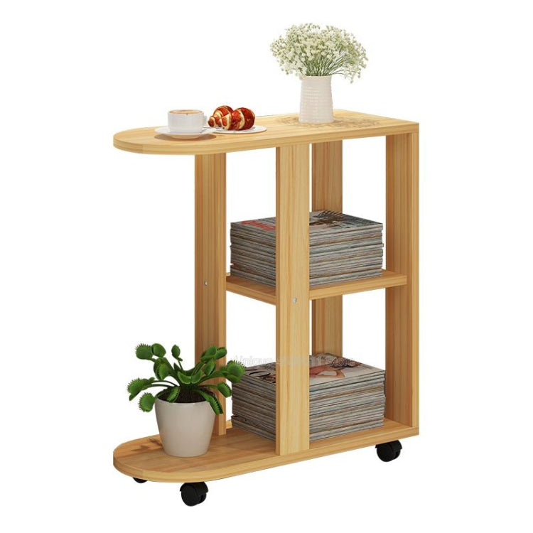 Modern Living Room Movable Corner Coffee Table Wood Side Cabinets Bedside Coffee Tea Table, Size:60x30x67cm