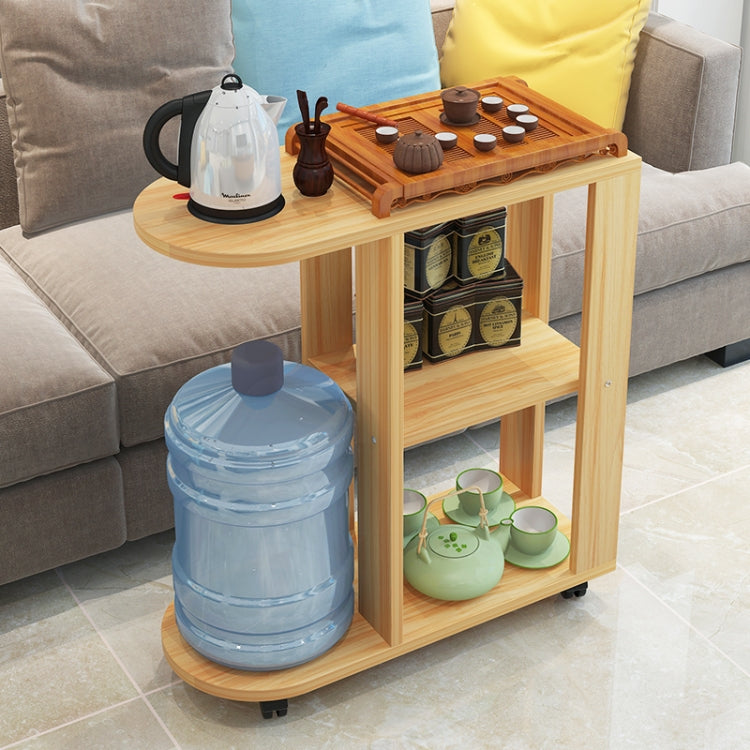 Modern Living Room Movable Corner Coffee Table Wood Side Cabinets Bedside Coffee Tea Table, Size:60x30x67cm