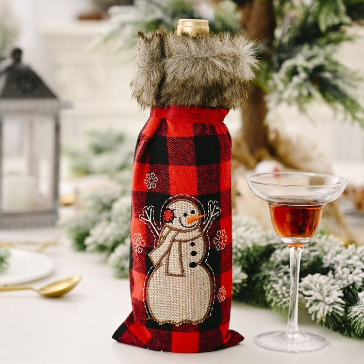 Decorations Red Lattice Wine Set Home Christmas Champagne Wine Bottle Set