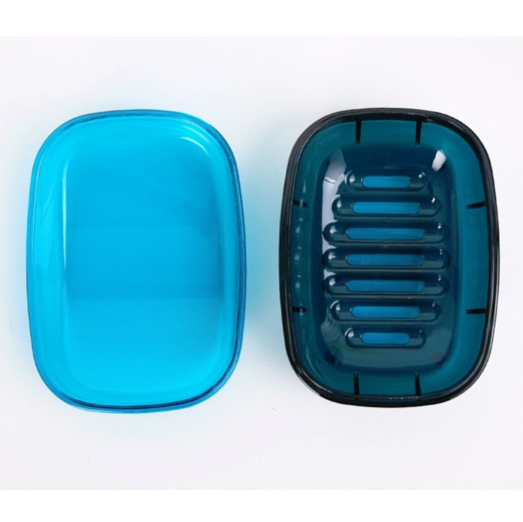 3 PCS Travel Portable Soap Box Double-Layer Heightened Shelf With Lid(Blue)