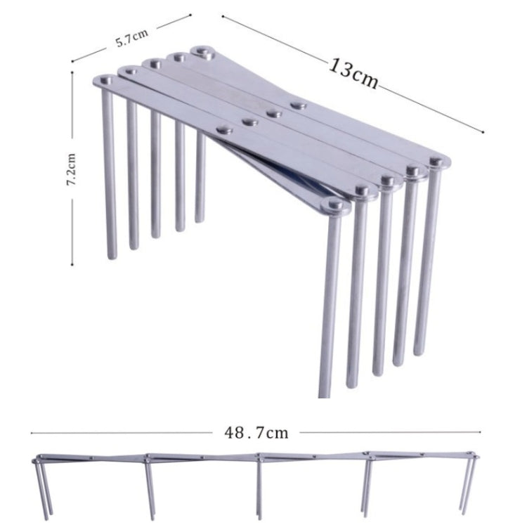 2 PCS Retractable Storage Rack Kitchen Foldable Multifunctional Steam Rack Stainless Steel Kitchen Utensil Rack