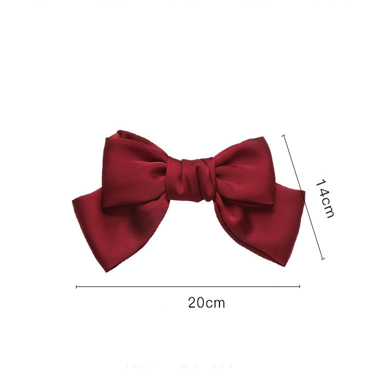 5 PCS Satin Bow Hairpin Back Head Hair Accessories, Colour: Black