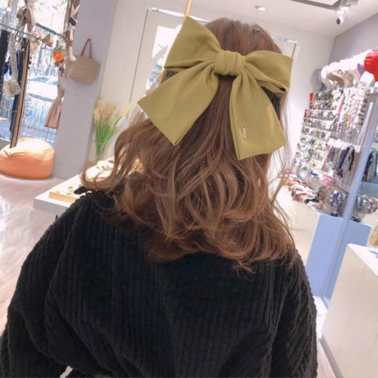 5 PCS Satin Bow Hairpin Back Head Hair Accessories, Colour: Dark Yellow