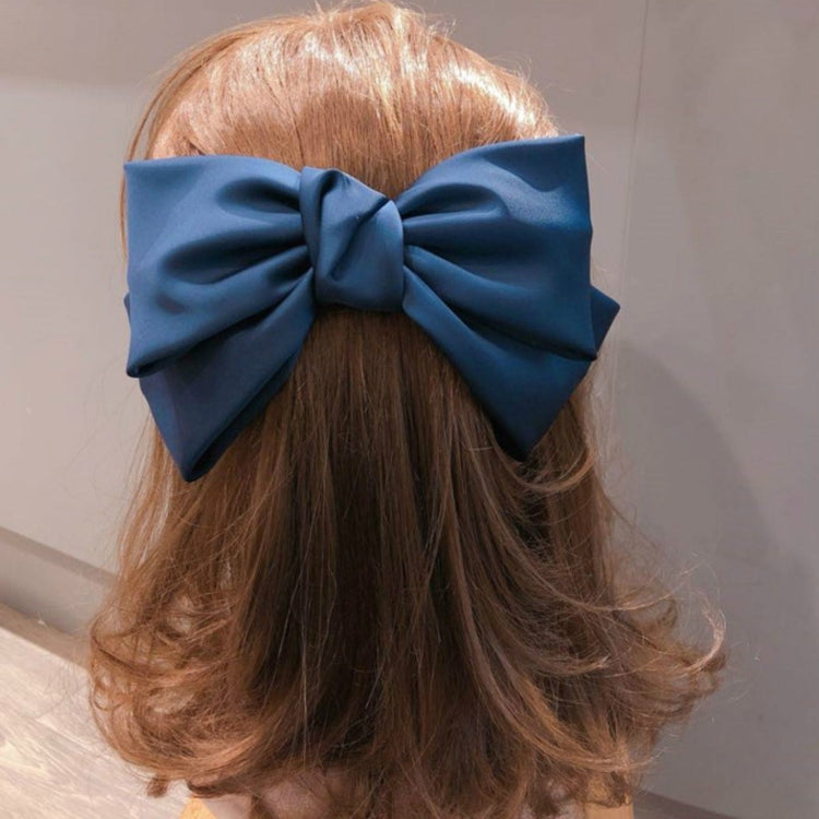 5 PCS Satin Bow Hairpin Back Head Hair Accessories, Colour: Tibetan Blue