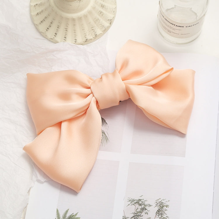 5 PCS Satin Bow Hairpin Back Head Hair Accessories, Colour: Light Pink