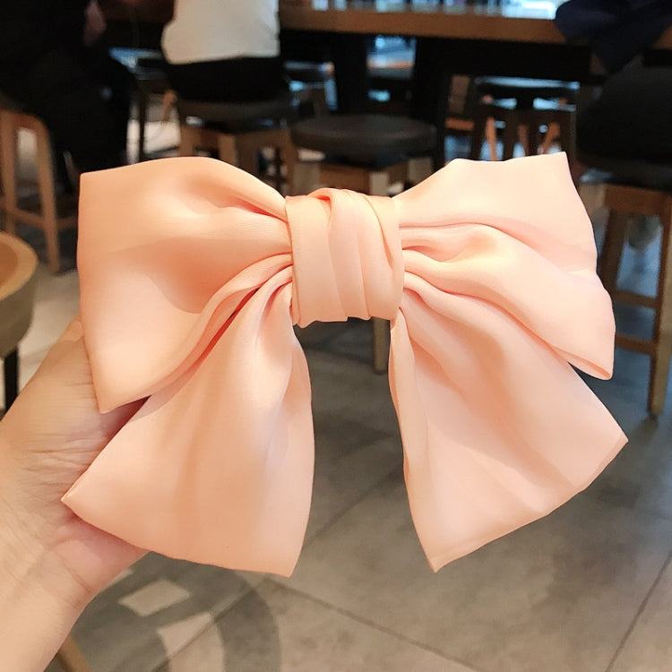 5 PCS Satin Bow Hairpin Back Head Hair Accessories, Colour: Light Pink