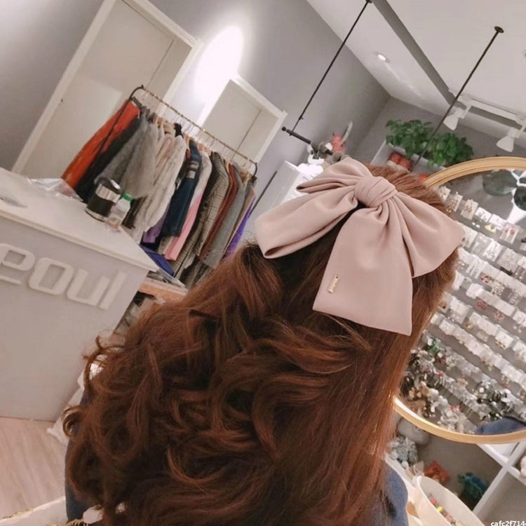 5 PCS Satin Bow Hairpin Back Head Hair Accessories, Colour: Light Pink