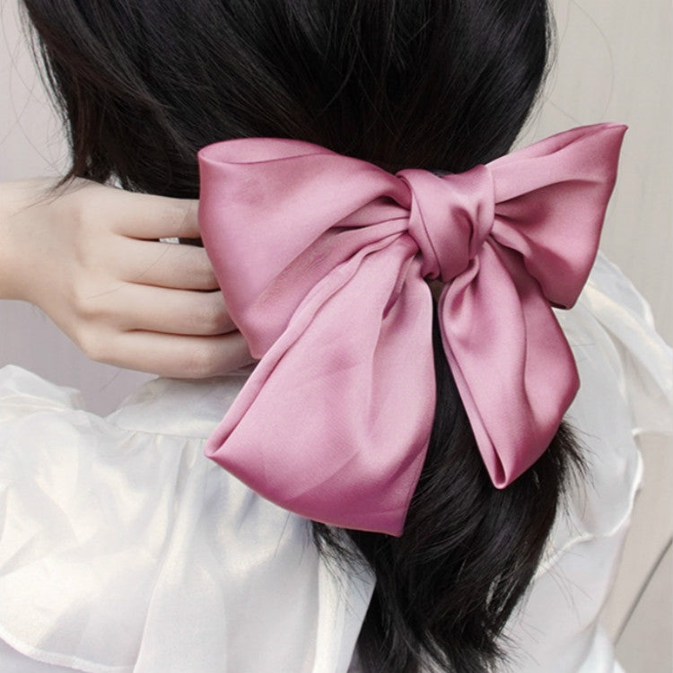 5 PCS Satin Bow Hairpin Back Head Hair Accessories, Colour: Light Purple