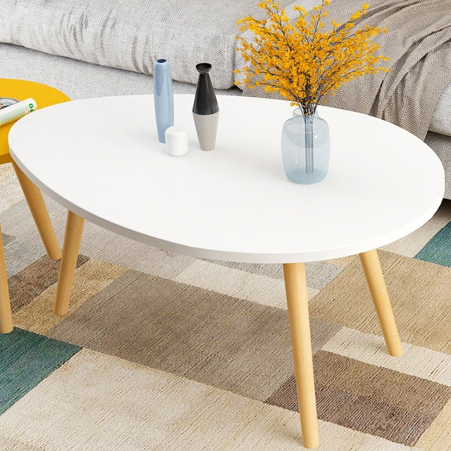 Cafe Tables Cafe Furniture Solid Wood Oval Coffee Table Sofa Side Table Assembly Desk