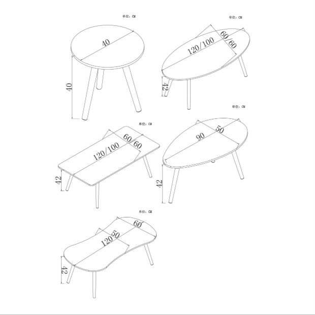Cafe Tables Cafe Furniture Solid Wood Oval Coffee Table Sofa Side Table Assembly Desk
