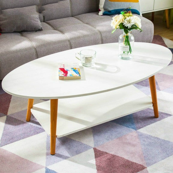 Cafe Tables Cafe Furniture Solid Wood Oval Coffee Table Sofa Side Table Assembly Desk