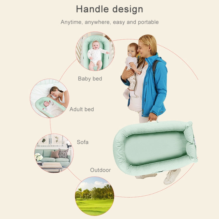 Portable Crib Play Siesta Sleep Bed Latex Mattress(Blue With Stents)