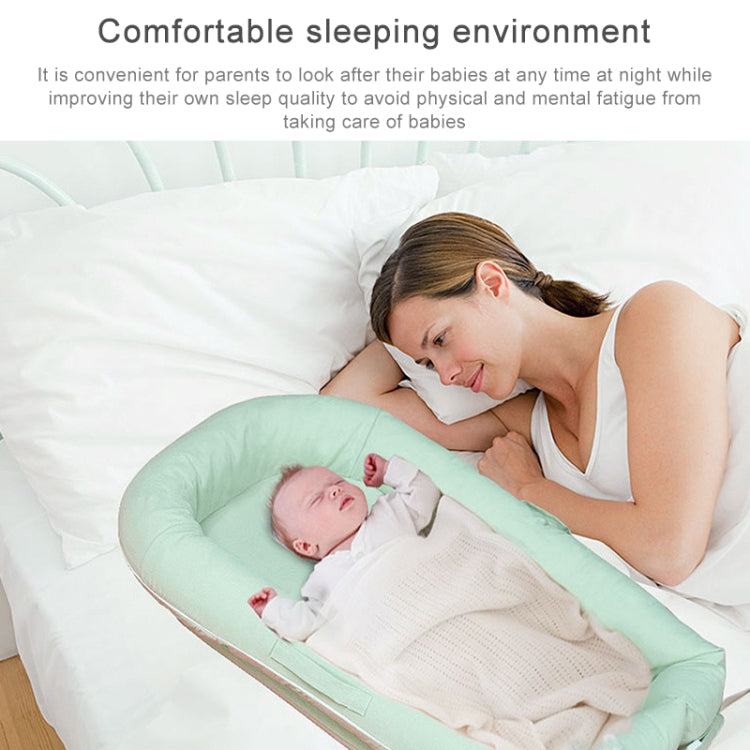 Portable Crib Play Siesta Sleep Bed Latex Mattress(Blue With Stents)