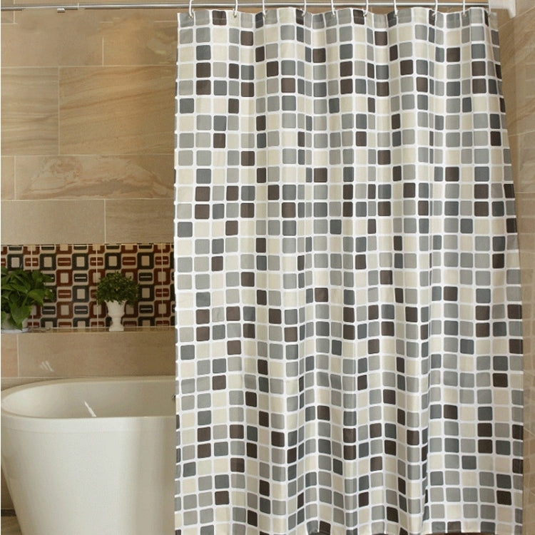 Waterproof And Mildew Curtain Plaid Texture Polyester Cloth Shower Curtain Bathroom Curtains, Size:120x200cm