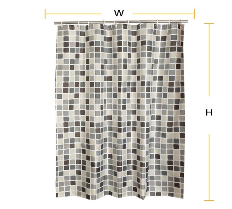 Waterproof And Mildew Curtain Plaid Texture Polyester Cloth Shower Curtain Bathroom Curtains, Size:120x200cm