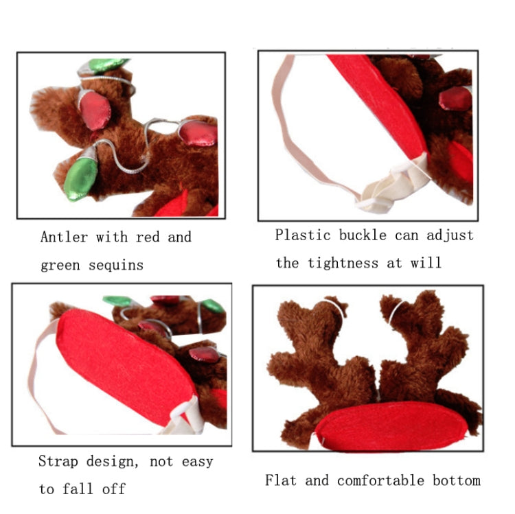 Pet Supplies Puppy Christmas Hat Holiday Jewelry Sequined Antlers, Size: S