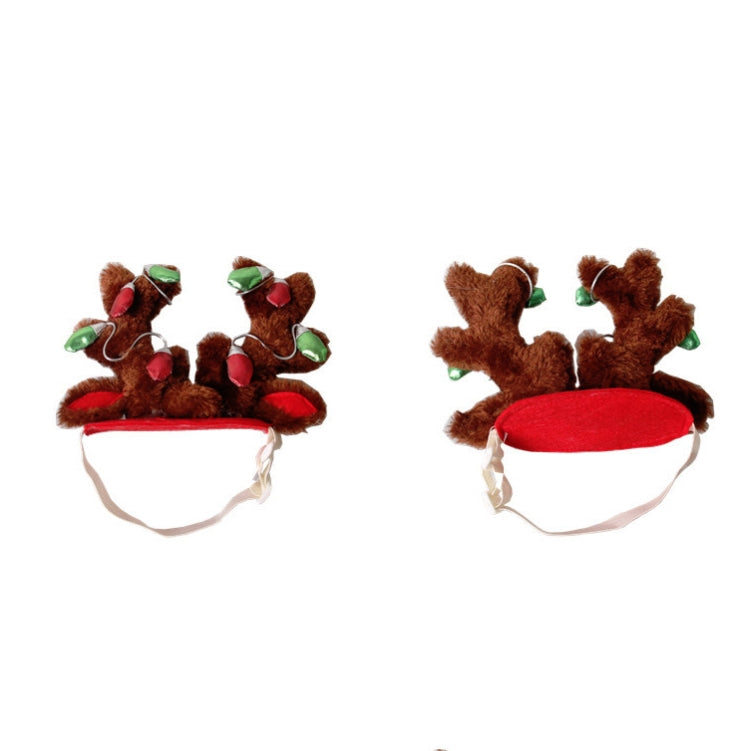 Pet Supplies Puppy Christmas Hat Holiday Jewelry Sequined Antlers, Size: M
