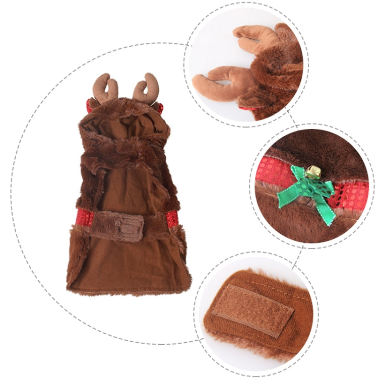 Pet Party Supplies Plush Warm Christmas Reindeer Winter Clothes, Size: S