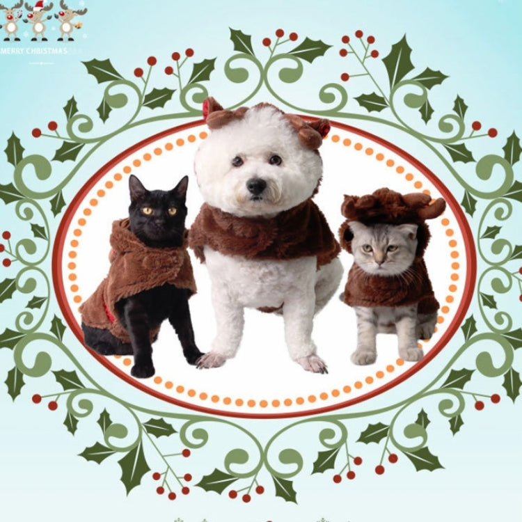 Pet Party Supplies Plush Warm Christmas Reindeer Winter Clothes, Size: S