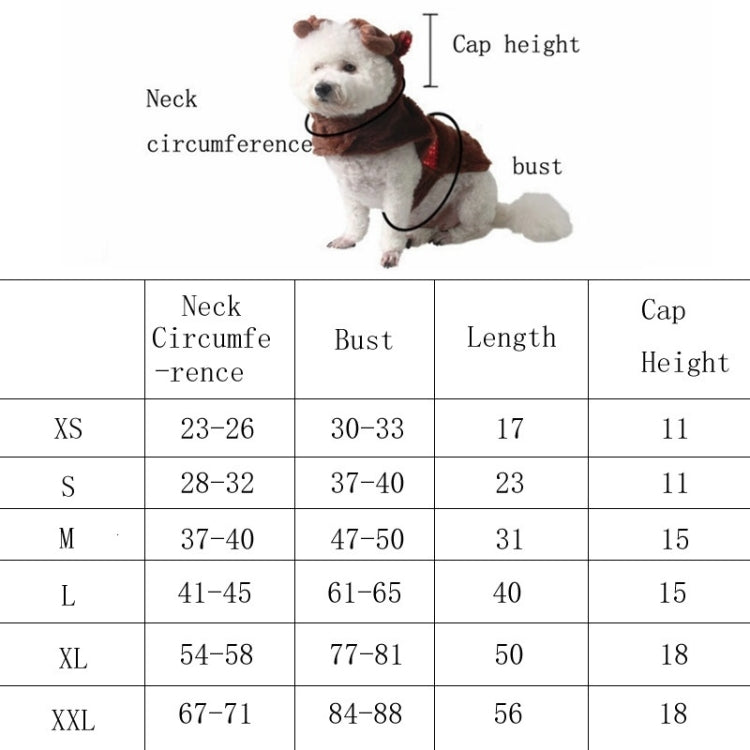 Pet Party Supplies Plush Warm Christmas Reindeer Winter Clothes, Size: S