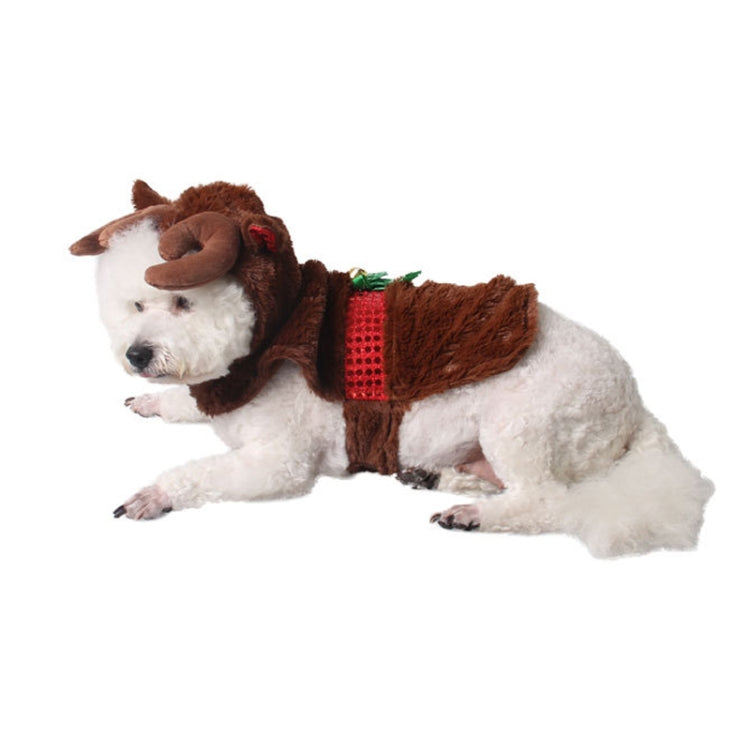 Pet Party Supplies Plush Warm Christmas Reindeer Winter Clothes, Size: L