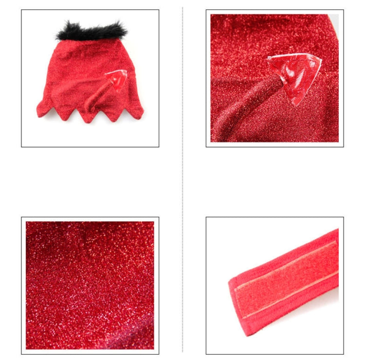 Pet Costume Holiday Warm Halloween Shiny Little Devil Tail Cloak, Size: M