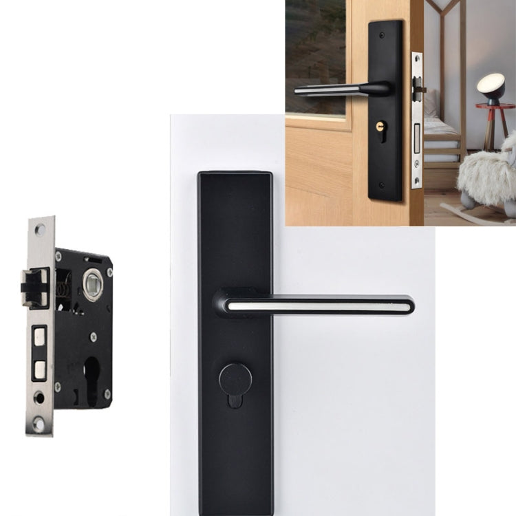 Indoor Black Silent Luminous Door Lock Aluminum Alloy Handle Lock, Specification: Mute Lock Body