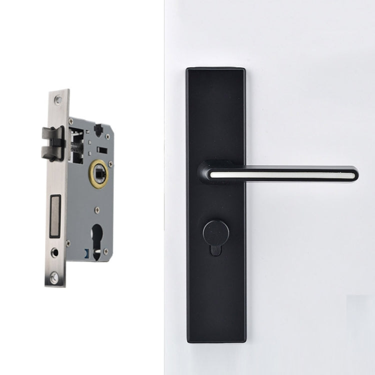 Indoor Black Silent Luminous Door Lock Aluminum Alloy Handle Lock, Specification: Anti-insertion Silent Lock Body