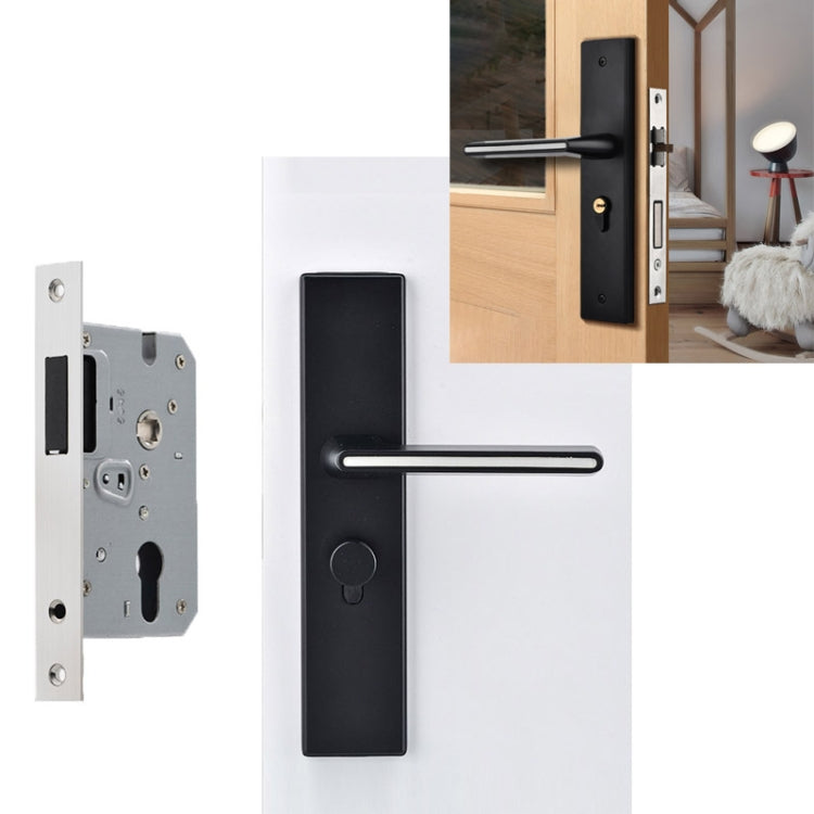 Indoor Black Silent Luminous Door Lock Aluminum Alloy Handle Lock, Specification: Magnetic Silent Lock Body