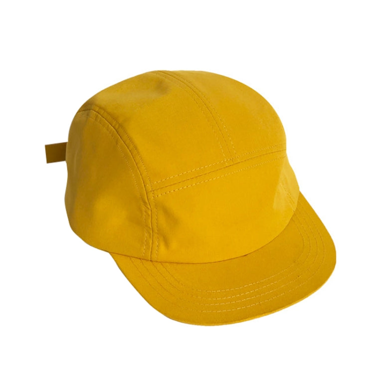 Short Brim Hat Solid Color Skateboard Flat Brim Five-Piece Hat, Size:One Size