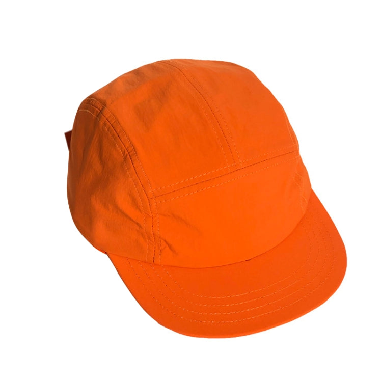 Short Brim Hat Solid Color Skateboard Flat Brim Five-Piece Hat, Size:One Size