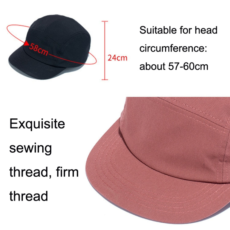 Short Brim Hat Solid Color Skateboard Flat Brim Five-Piece Hat, Size:One Size