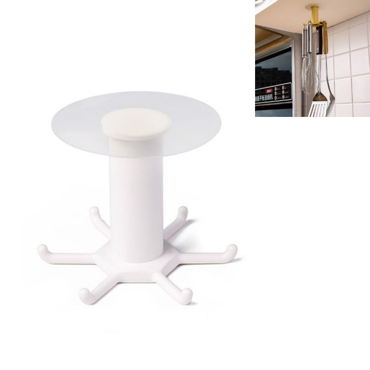 4 PCS Kitchen Storage Free Punching Multifunctional Rotatable Non-Marking Hook Rack, Style:Ceiling Hook