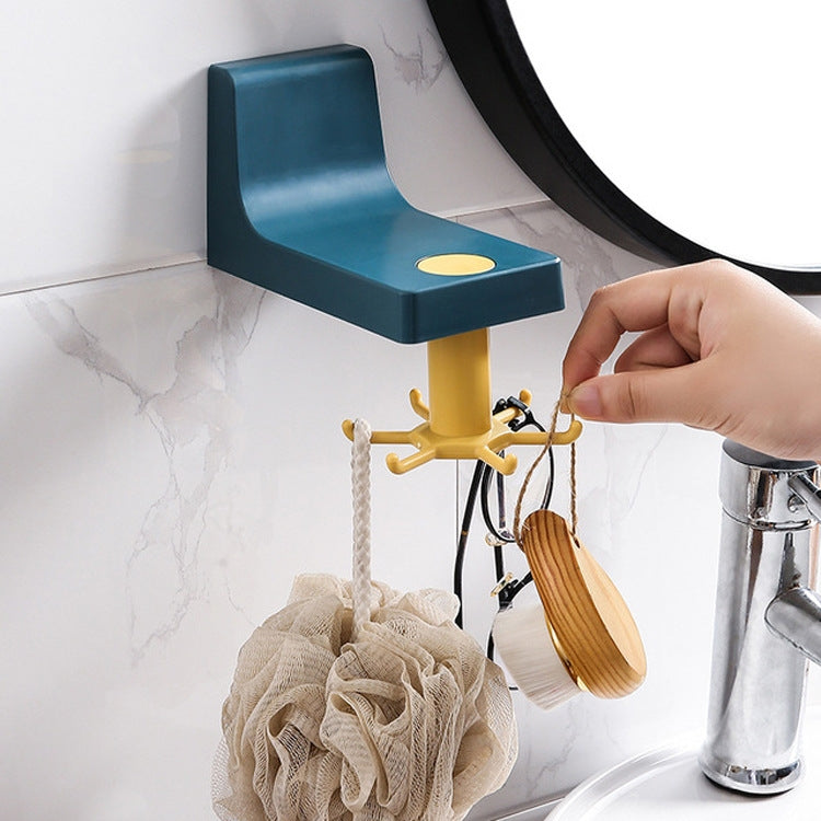 4 PCS Kitchen Storage Free Punching Multifunctional Rotatable Non-Marking Hook Rack, Style:Ceiling Hook