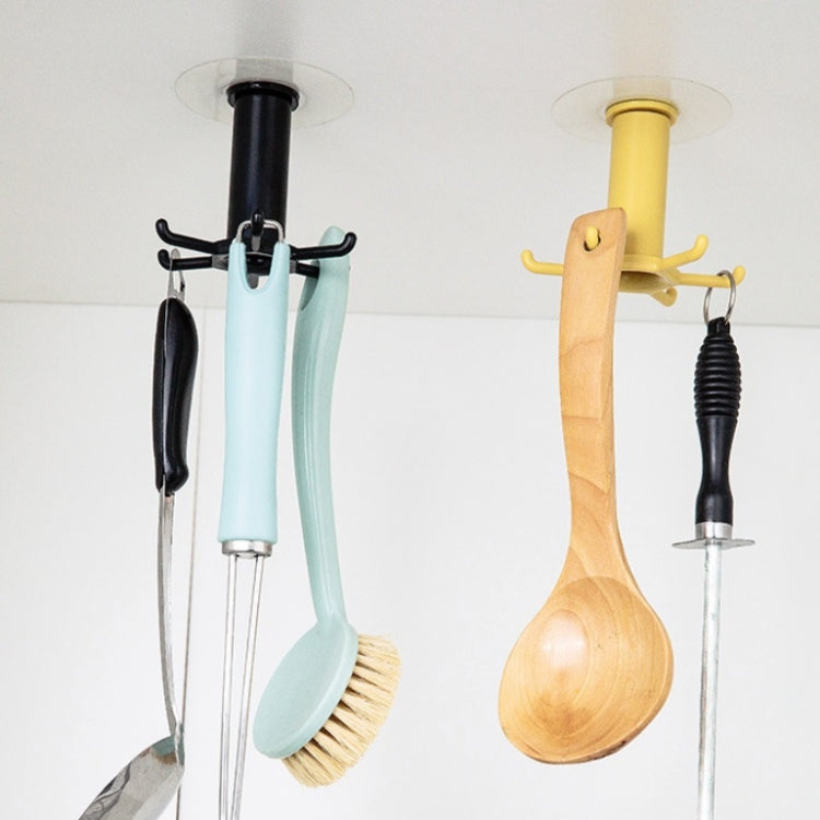 4 PCS Kitchen Storage Free Punching Multifunctional Rotatable Non-Marking Hook Rack, Style:Ceiling Hook