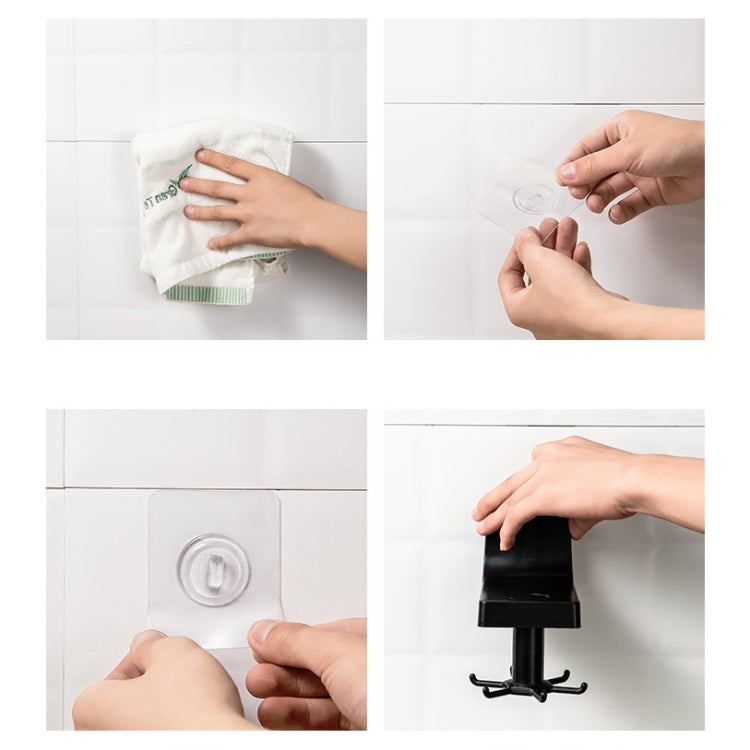 4 PCS Kitchen Storage Free Punching Multifunctional Rotatable Non-Marking Hook Rack, Style:Ceiling Hook
