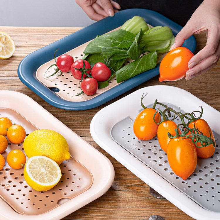 3 PCS Double Drain Fruit Tray Household Rectangular Water Cup Tray Vegetable Cleaning Drain Basket